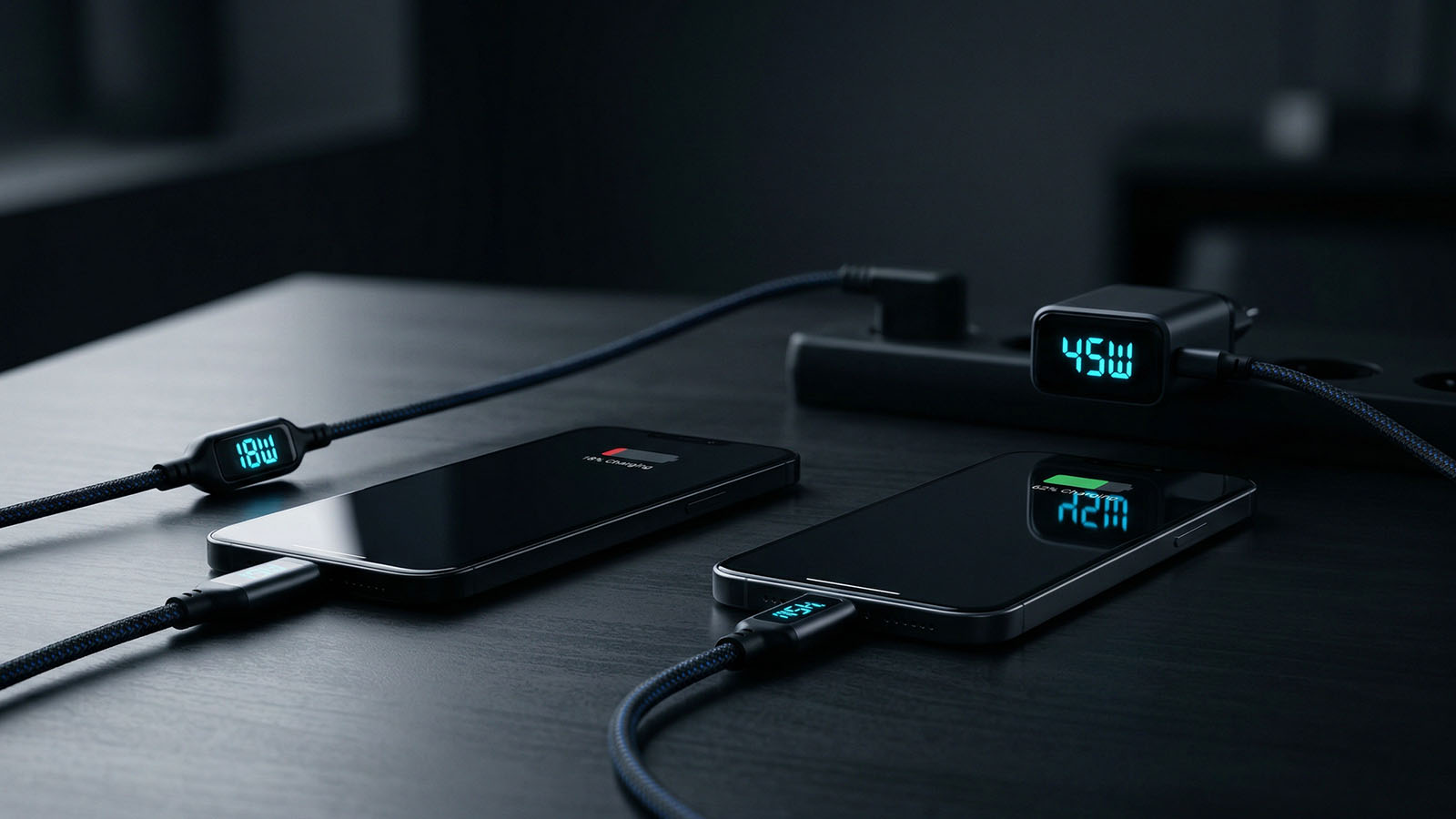Phone charging wattage explained with charger and cable